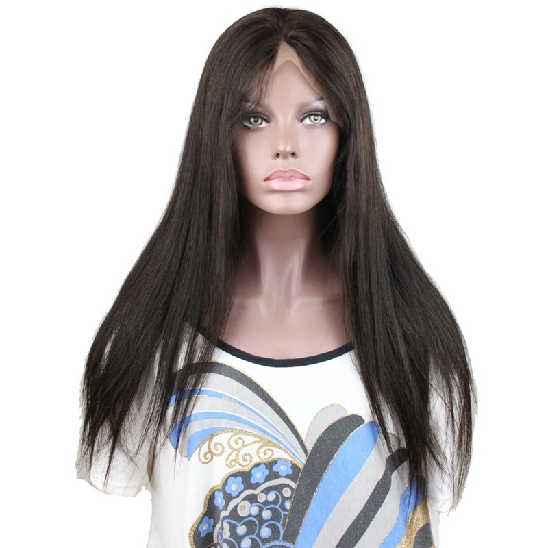 Silk Straight Brazilian Remy Hair Long Human hair wig Lace Front Wigs For Black Women Length 12inch - Image 2