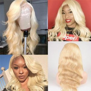 613 Blonde Color Body Wave Wig 13*4 Hd Transparent Lace Frontal Human Hair Wigs For Women - Image 5