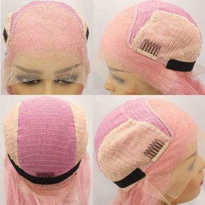 Light Pink Bob Colored 13x4 lace Front Wigs Human Hair Wigs Transparent Peruvian Remy Short Bob Lace Front Wigs Pre plucked Wig 150% - Image 6