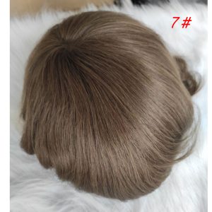 Men Wigs Human Hair Toupee Thin Skin Pu Male Wig Hair Prosthesis Men Toupee Hair 8x10inch Replacement System Remy Hair Pieces 7# Brown - Image 14