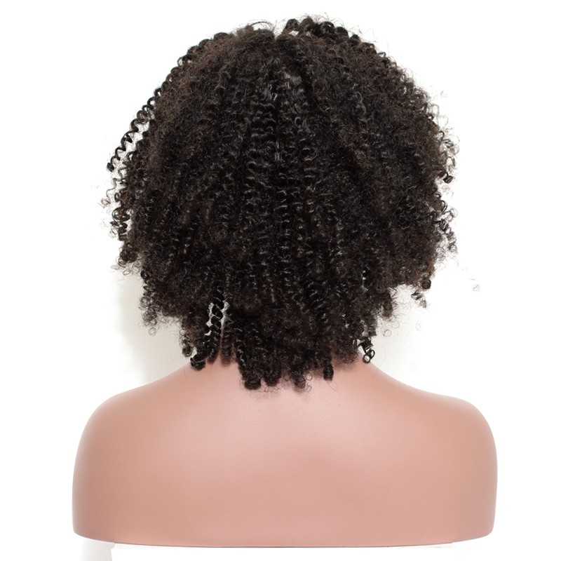 Natural Afro Kinky Hair Human Hair Real Full Lace Wigs Natural Black Full Lace Human Hair Wigs - Image 4