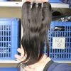 Three Part Lace Closure Sew In Brazalian Remy Hair Siky Straight Three Part 4x4 inchs Natural Color