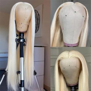 613 Blonde Human Hair Wigs Straight Hair 13X4 Hd Lace Front Wigs Pre Plucked Hairline - Image 4