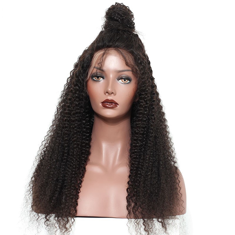 Natural Full Lace Wigs Kinky Curly Human Hair 150% Density Pre-Plucked Brazilian Remy Human Hair Bleached Knots With Baby Hair - Image 2