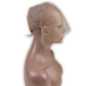 Full Lace Wig Cap for Making Wigs Swiss and French Lace Hair Net with ear to ear Stretch Medium Brown Color for Wig Making (Full Lace Cap with Adjusta - Image 3
