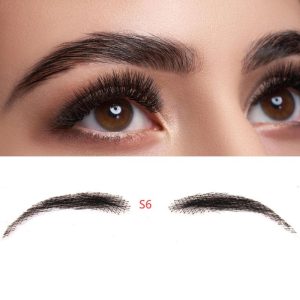 Fake Eyebrow Swiss Lace Invisible Eyebrows For Women and Men Black Color 100% Human Hair Full Hand Tied Eyebrow Hair - Image 3