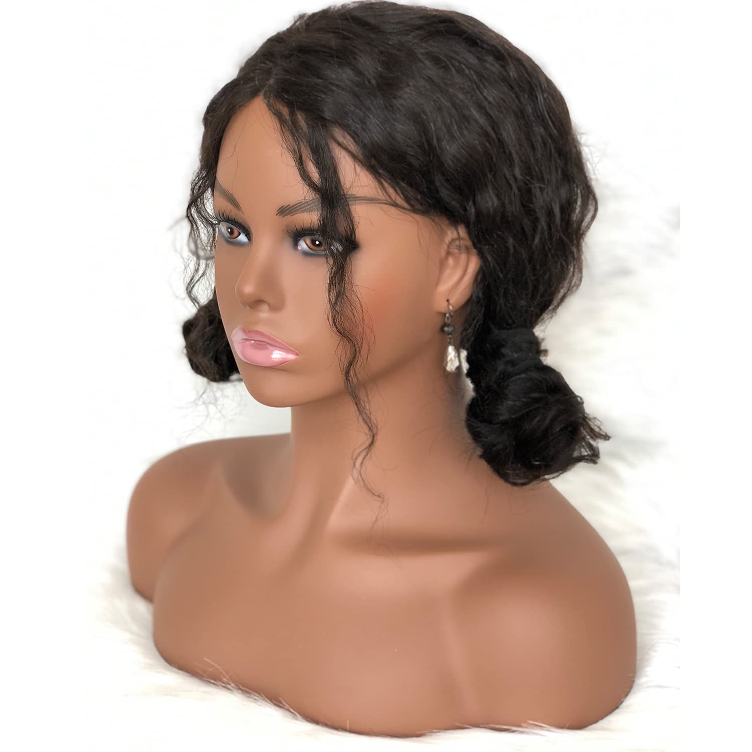 Realistic Female Mannequin Head with Shoulder Manikin PVC Head Bust Wig Head Stand with Makeup for Wigs Display Making,Styling,Sunglasses,Necklace Ear - Image 17