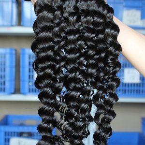 Natural Color Deep Wave Unprocessed Malaysian Human Hair Weave 3 Bundles - Image 5