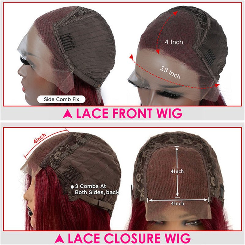 99J Burgundy Color 13X4 Hd Lace Front Wigs Pre Plucked Long Curly Virgin Human Hair Wigs - Image 4