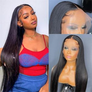 Skin Melt Hd Lace Wigs 13X4 Lace Front Wigs Straight Human Hair Wigs Beauty Supply 30 Inch