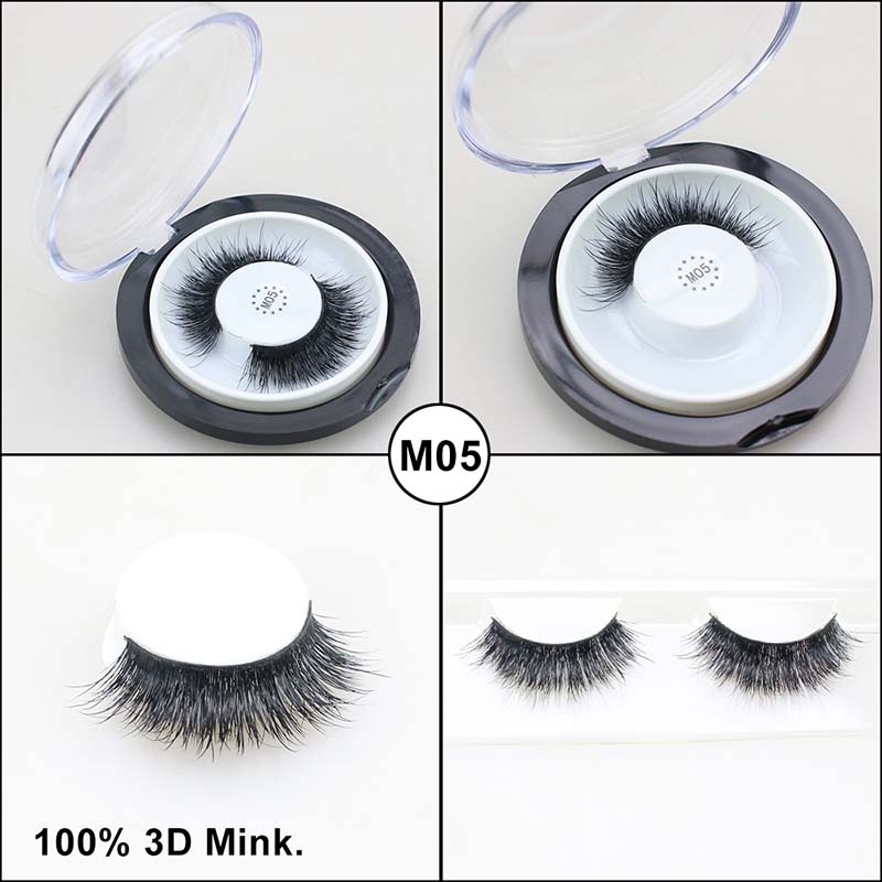 False Eyelashes 3D Mink Fur Siberian Fur Fake Lashes Reusable for Makeup Natural Thick Black Color - Image 4