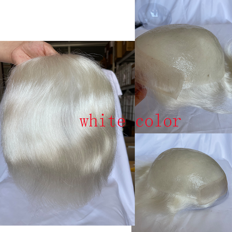 Toupee for Men Human Hair Men's Thin Skin Hair system with French Lace Hair Line Front 8x10 Inches Men Wigs Touppe For Black Men 22# color - Image 44