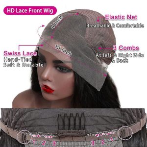 13x4 Body Wave 12 A Vietnamese Human Hair Wigs Lace Front Wigs with Baby Hair Pre Plucked 180 Density Glueless for Black Women - Image 6