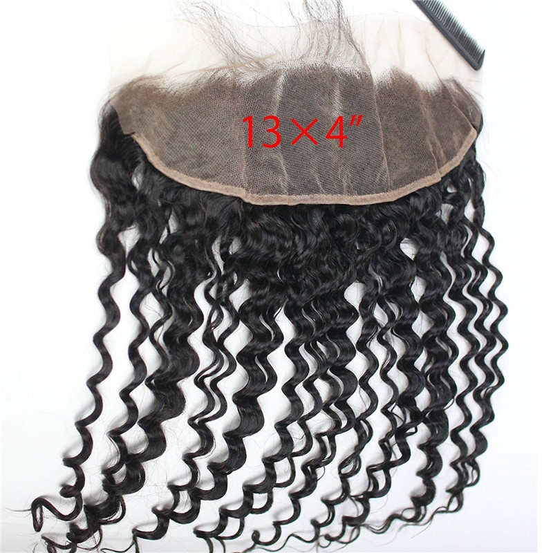 Lace Frontal Closure 13x4 Soft Curl Wave Free Part Ear to Ear Brazilian Human Hair Frontal Closure with Baby Hair Bleached Knots Natural Color - Image 2