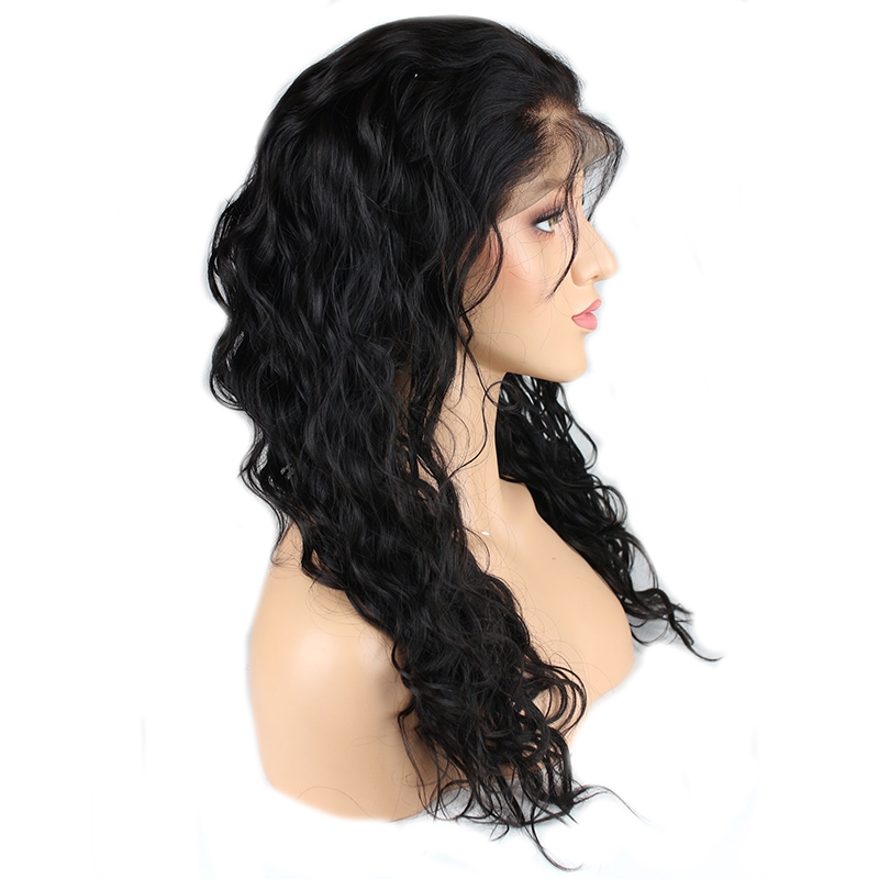 Lace Front Wigs Online 22 inch Natural Black Loose Wave Brazilian Hair Natural Human Hair Wig with Baby Hair Bleached Knots - Image 2