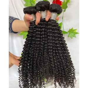 Kinky Curly Human Hair Bundles Brazilian Hair Weft 4 Bundles Natural Color Remy Hair Extensions - Image 3