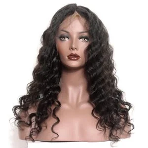 Alternative view of Full Lace Wigs Pre-Plucked Brazilian Loose Wace Human Hair Black Color Ponytail Wigs 150% Density Wigs No Shedding No Tangle Hidden Knots Natural Hair
