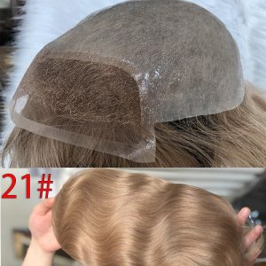 Hairpieces Replacement System For Men Swiss Lace Net With Half Pu Around Hair 100% European Remy Human Hair 10x8 - Image 33