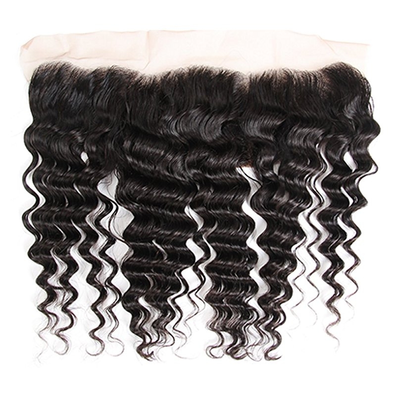 Brazilian Deep Wave Ear to Ear Lace Frontal Closure with Bundles Remy Hair - Image 4