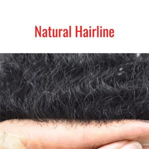 Pwigs Hairpiece Afro American 100% Human Hair System French Lace Natural Hairline Injected Pu Skin With Breathable Holes Layered Lace Top Afro Curly - Image 7