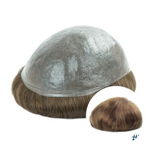 Custom 0.03 MM Ultra Thin Skin Base Full PU Mens Toupee Hair Pieces for Men Human Hair System