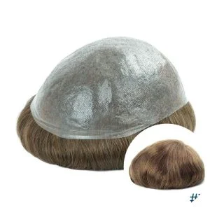 Custom 0.03 MM Ultra Thin Skin Base Full PU Mens Toupee Hair Pieces for Men Human Hair System