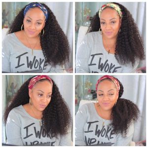 Headband Human Hair Wigs 180% Density Water Wave Curly None Lace Front Wigs for Black Women Glueless Deep Wave Machine Made Wigs - Image 3