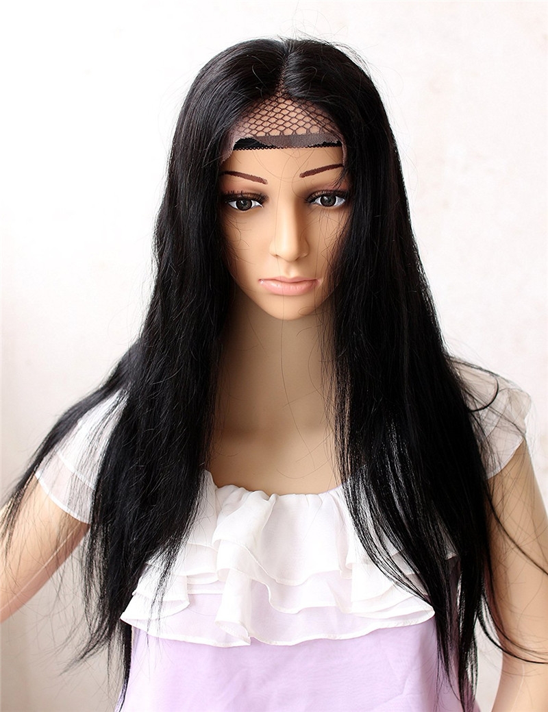 Swiss Lace Natural Straight Brazilian Hair Wigs Bleached Knots with Baby Hair Around 10-26 - Image 3