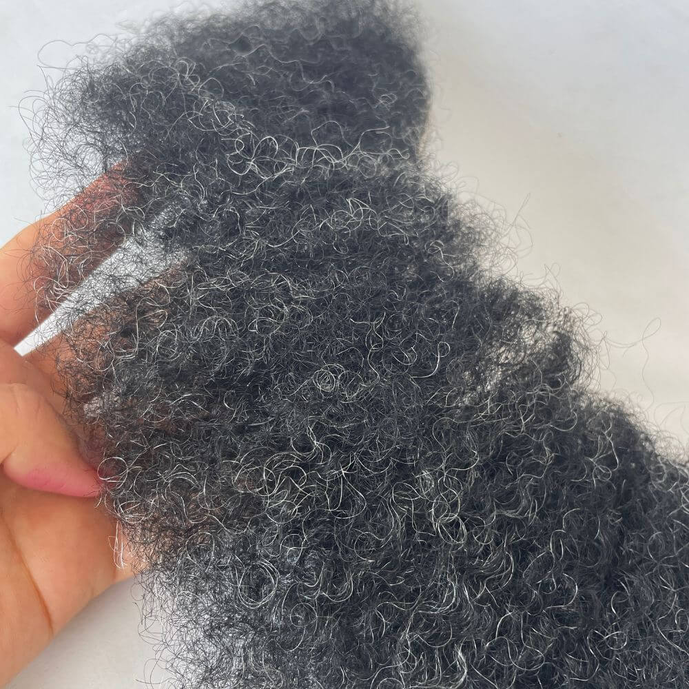 Pwigs Human Hair Lace Afro Curl Face Beard Mustache For American Black Men Realistic Makeup Lace Base Replacement System - Image 9