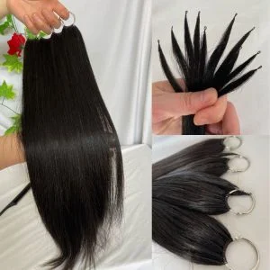 Pwigs 200pcs/Bundle Feather Line Hair Extensions 100% Camodian Human Hair Extensions Long Straight 18-24inch Invisable Installation