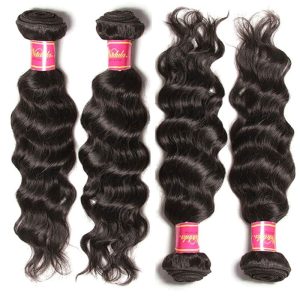Good Quality Remy Hair 3 Bundles Natural Wave Hair with Free Part Lace Frontal Closure - Image 3