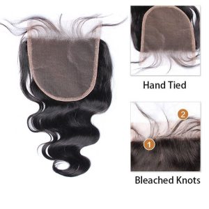 Alternative view of Transparent HD Swiss Thinner lace Unprocessed Brazilian Hair Closure Body Wave 5X5 Lace Closures With Baby Hair Around Natural Color