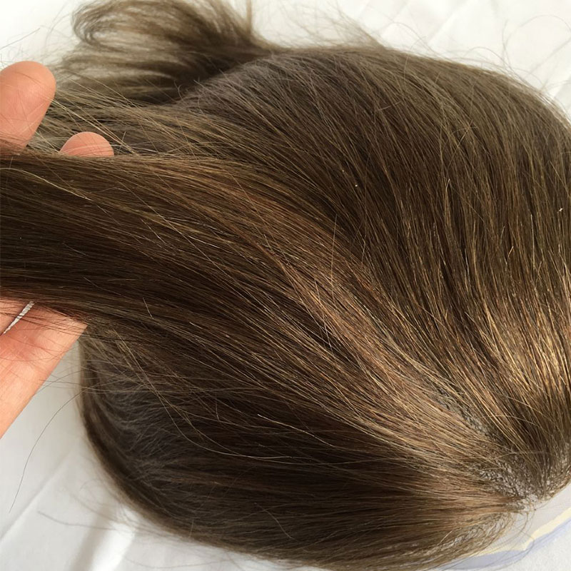 Toupee for Men Human Hair Men's Thin Skin Hair system with French Lace Hair Line Front 8x10 Inches Men Wigs Touppe For Black Men 22# color - Image 36