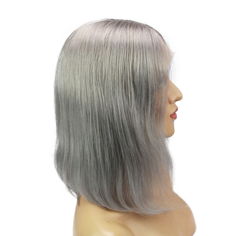 Deep Middle Part Bob Lace Front Wigs Grey 13x6 Human Hair Wigs For Women Natural Baby Hair Pre-Plucked Natura Hair Line - Image 3