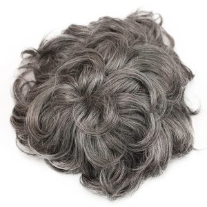 Men's Toupee Human Hair Monofilament Net Base Thin Skin Around with Combs Toupee for Men #2 Mixed 60% Grey - Image 5