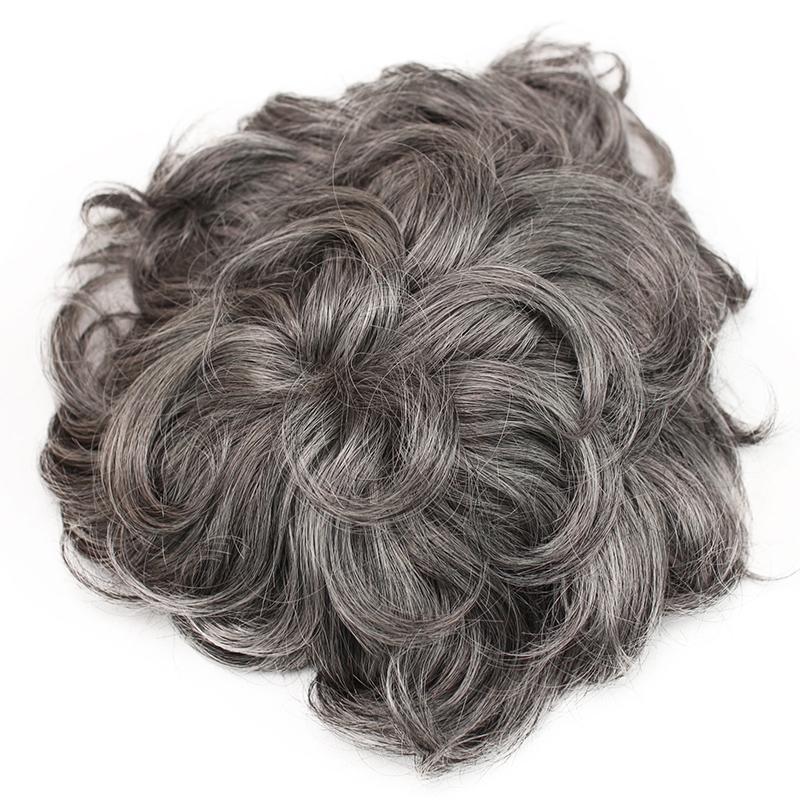 Men's Toupee Human Hair Monofilament Net Base Thin Skin Around with Combs Toupee for Men #2 Mixed 60% Grey - Image 5