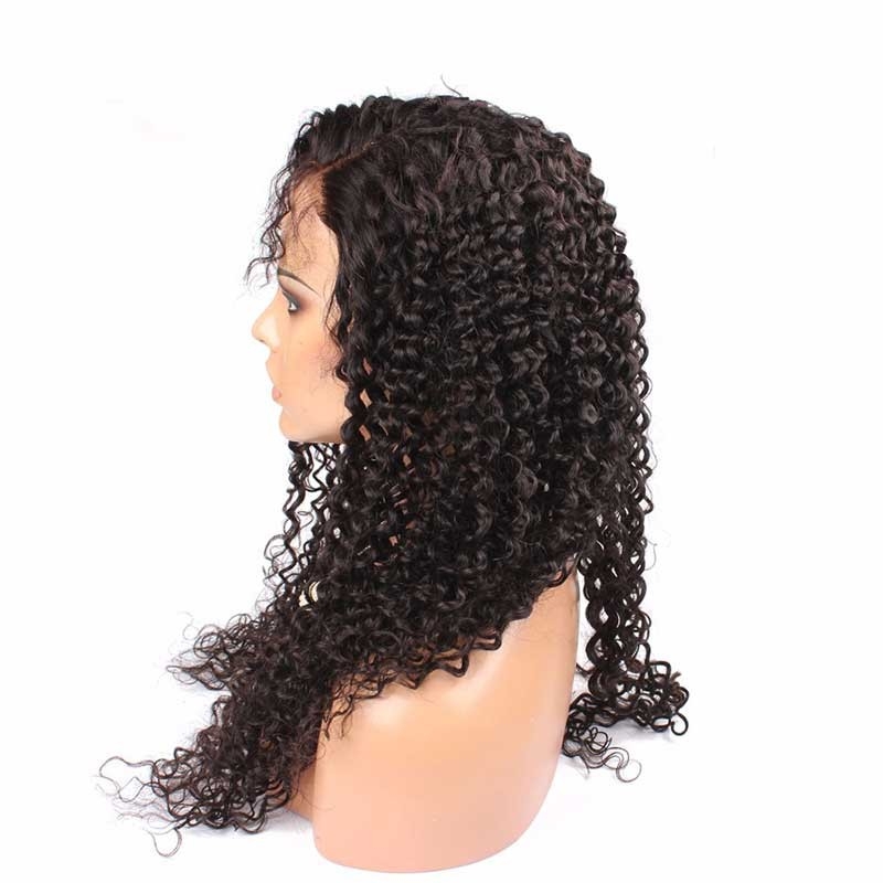 Human Hair Full Lace Wigs Glueless Full Lace Wig Brazilian Hair Natural Black Kinky Curly Hair With Natural Baby Hair Bleached Knots - Image 2