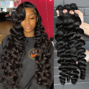 12A Virgin Brazilian Cuticle Aligned Hair Loose Wave 100% Raw Virgin Brazilian Human Hair Bundles 3 Pcs Hair Bundles Hair Weft - Image 4