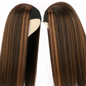 Straight Headband Wigs for Women Black Glueless Headband Wig Heat Resistant Fiber Natural Looking Headband Wig for Daily Use Half Wig - Image 2