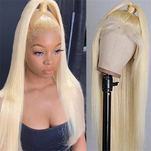 613 Blonde Human Hair Wigs Straight Hair 13X4 Hd Lace Front Wigs Pre Plucked Hairline - Image 3