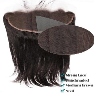 Hair Ear To Ear Lace Frontal Closure Silky Straight Malaysia Remy Hair Lace Frontal Closure 13x4 inchs Natural Color - Image 3