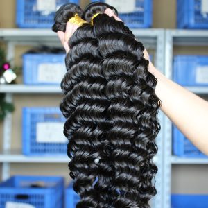 Alternative view of Natural Color Deep Wave Unprocessed Malaysian Human Hair Weave 3 Bundles