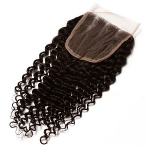 Lace Closure Sew In Weave Kinky Curly Brazilian Remy Hair Lace Closures 4x4inches Natural Color - Image 5