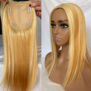 16Inch Human Hair Middle Part Silk Base Topper 4.7x5" Silk Base Closure Top Hairpieces Replacement Clip in Crown Toupee Topper Hair Pieces for Women - Image 3