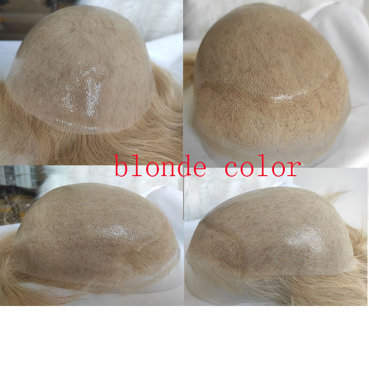 Toupee for Men Human Hair Men's Thin Skin Hair system with French Lace Hair Line Front 8x10 Inches Men Wigs Touppe For Black Men 22# color - Image 11