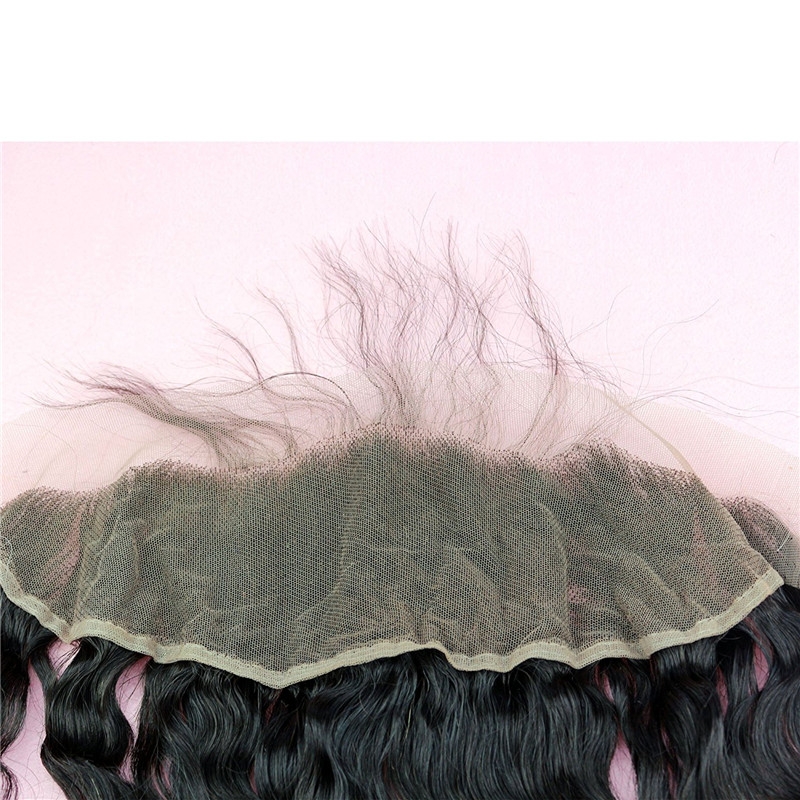 Free Part Loose Wave Lace Frontal Closure 13x4 Ear to Ear Indian Human Hair Extensions with Baby Hair Bleached Knots Natural Color - Image 4