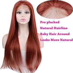 Brazilian Hair Straight Human Hair Pre Plucked Lace Wigs #35 Color With Baby Hair For Black Women - Image 2