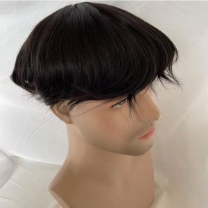 Alternative view of 613# New Hairpiece Q6 Toupee For Men Swiss Lace & PU Base Human Hair Replacement System Unit Toupee Wig For Men Wigs 8x10 Toupee
