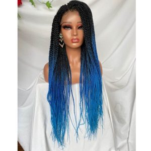 9x6 Lace Ombre Wigs 36 Inch double Lace Front Box Braided Wigs Knotless Lace Frontal Wig Synthetic Black Hand Braided Cornrow Braids Wigs With Baby Hair - Image 30