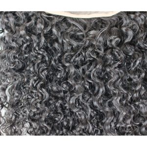 Pre Plucked 13X6 Mongolian Kinky Curly Remy Hair Lace Frontal Closure Bleached knots Natural Color Density 130% In Stock - Image 3